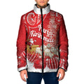 New Zealand Christmas In July Personalised Padded Jacket Funny Santa Sheep Meri Kirihimete Red