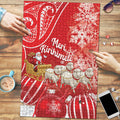 New Zealand Christmas In July Puzzle Funny Santa Sheep Meri Kirihimete Red