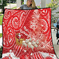New Zealand Christmas In July Quilt Funny Santa Sheep Meri Kirihimete Red