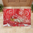 New Zealand Christmas In July Rubber Doormat Funny Santa Sheep Meri Kirihimete Red