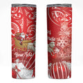 New Zealand Christmas In July Personalised Skinny Tumbler Funny Santa Sheep Meri Kirihimete Red