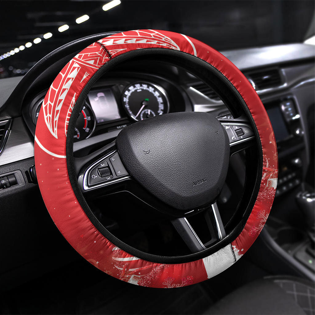 New Zealand Christmas In July Steering Wheel Cover Funny Santa Sheep Meri Kirihimete Red