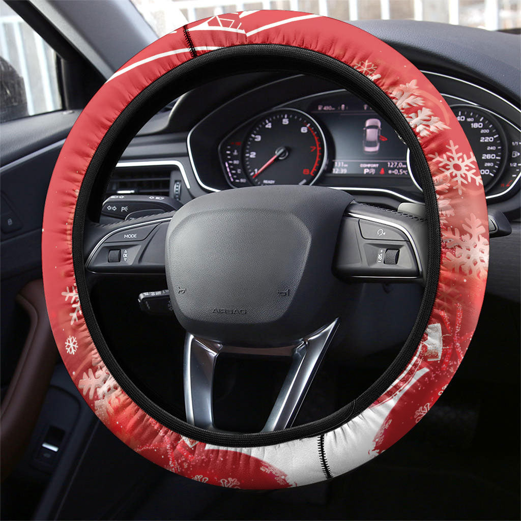 New Zealand Christmas In July Steering Wheel Cover Funny Santa Sheep Meri Kirihimete Red