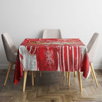 New Zealand Christmas In July Tablecloth Funny Santa Sheep Meri Kirihimete Red