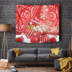 New Zealand Christmas In July Tapestry Funny Santa Sheep Meri Kirihimete Red
