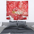 New Zealand Christmas In July Tapestry Funny Santa Sheep Meri Kirihimete Red