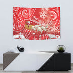 New Zealand Christmas In July Tapestry Funny Santa Sheep Meri Kirihimete Red