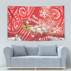 New Zealand Christmas In July Tapestry Funny Santa Sheep Meri Kirihimete Red