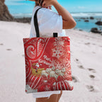 New Zealand Christmas In July Tote Bag Funny Santa Sheep Meri Kirihimete Red