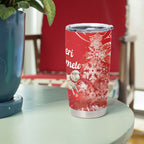 New Zealand Christmas In July Personalised Tumbler Cup Funny Santa Sheep Meri Kirihimete Red