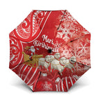 New Zealand Christmas In July Umbrella Funny Santa Sheep Meri Kirihimete Red
