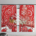 New Zealand Christmas In July Window Curtain Funny Santa Sheep Meri Kirihimete Red