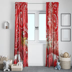 New Zealand Christmas In July Window Curtain Funny Santa Sheep Meri Kirihimete Red