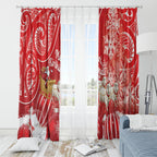 New Zealand Christmas In July Window Curtain Funny Santa Sheep Meri Kirihimete Red
