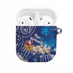New Zealand Christmas In July AirPods Case Funny Santa Sheep Meri Kirihimete Blue