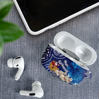 New Zealand Christmas In July AirPods Case Funny Santa Sheep Meri Kirihimete Blue