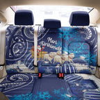 New Zealand Christmas In July Back Car Seat Cover Funny Santa Sheep Meri Kirihimete Blue