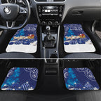 New Zealand Christmas In July Personalised Car Mats Funny Santa Sheep Meri Kirihimete Blue