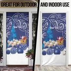 New Zealand Christmas In July Personalised Door Cover Funny Santa Sheep Meri Kirihimete Blue