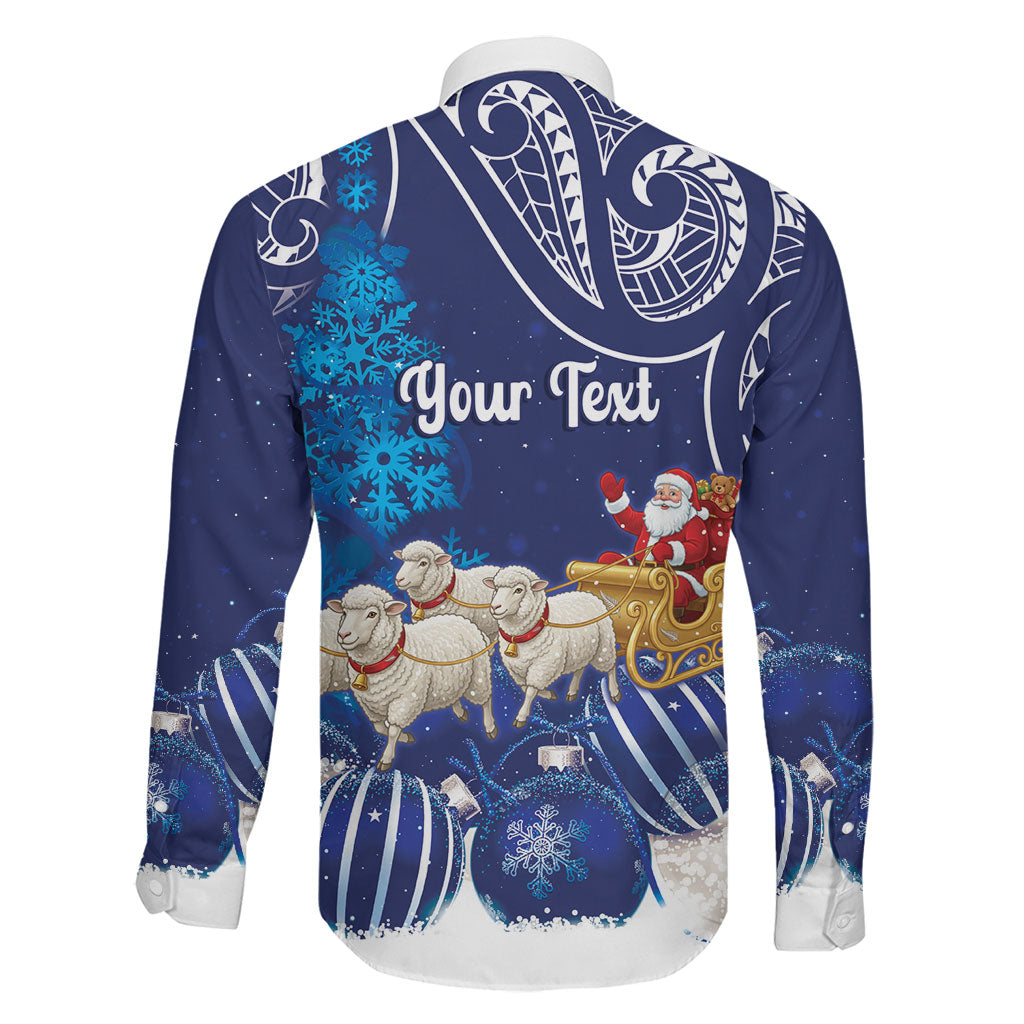 New Zealand Christmas In July Personalised Family Matching Off Shoulder Short Dress and Hawaiian Shirt Funny Santa Sheep Meri Kirihimete Blue