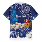 New Zealand Christmas In July Personalised Family Matching Summer Maxi Dress and Hawaiian Shirt Funny Santa Sheep Meri Kirihimete Blue