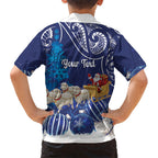New Zealand Christmas In July Personalised Hawaiian Shirt Funny Santa Sheep Meri Kirihimete Blue