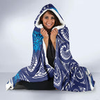 New Zealand Christmas In July Hooded Blanket Funny Santa Sheep Meri Kirihimete Blue