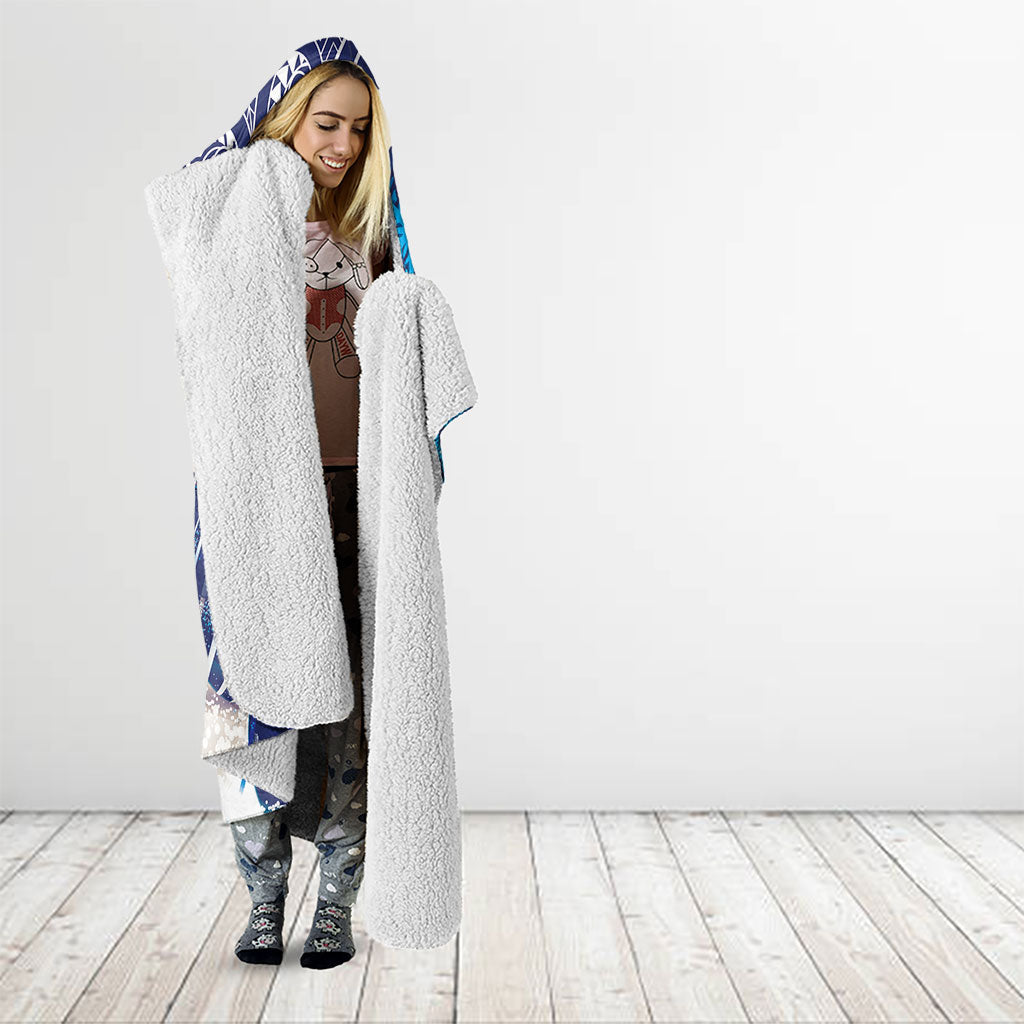 New Zealand Christmas In July Hooded Blanket Funny Santa Sheep Meri Kirihimete Blue
