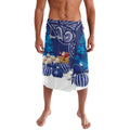 New Zealand Christmas In July Personalised Lavalava Funny Santa Sheep Meri Kirihimete Blue