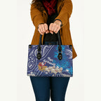 New Zealand Christmas In July Leather Bag Funny Santa Sheep Meri Kirihimete Blue