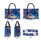 New Zealand Christmas In July Leather Bag Funny Santa Sheep Meri Kirihimete Blue
