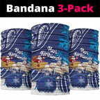 New Zealand Christmas In July Neck Gaiter Funny Santa Sheep Meri Kirihimete Blue