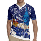 New Zealand Christmas In July Personalised Rugby Jersey Funny Santa Sheep Meri Kirihimete Blue