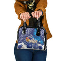 New Zealand Christmas In July Shoulder Handbag Funny Santa Sheep Meri Kirihimete Blue
