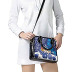 New Zealand Christmas In July Shoulder Handbag Funny Santa Sheep Meri Kirihimete Blue
