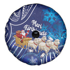 New Zealand Christmas In July Spare Tire Cover Funny Santa Sheep Meri Kirihimete Blue