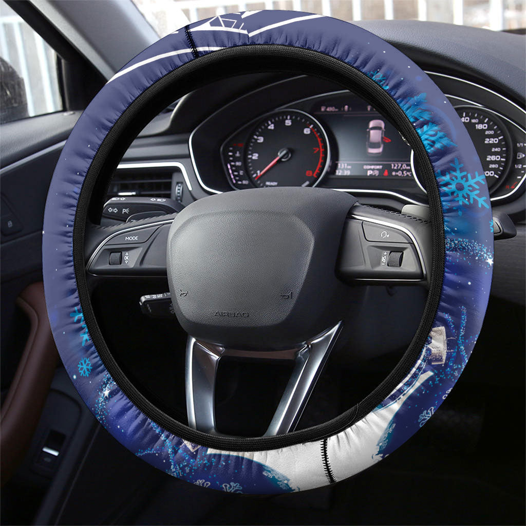 New Zealand Christmas In July Steering Wheel Cover Funny Santa Sheep Meri Kirihimete Blue