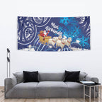New Zealand Christmas In July Tapestry Funny Santa Sheep Meri Kirihimete Blue