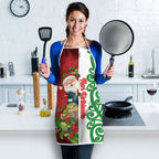 Meri Kirihimete New Zealand Apron Cute Santa NZ Animals and Pohutukawa