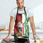 Meri Kirihimete New Zealand Apron Cute Santa NZ Animals and Pohutukawa