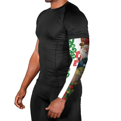 Meri Kirihimete New Zealand Personalised Arm Sleeves Cute Santa NZ Animals and Pohutukawa