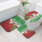 Meri Kirihimete New Zealand Bathroom Set Cute Santa NZ Animals and Pohutukawa