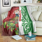 Meri Kirihimete New Zealand Blanket Cute Santa NZ Animals and Pohutukawa