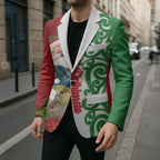 Meri Kirihimete New Zealand Personalised Blazer Cute Santa NZ Animals and Pohutukawa