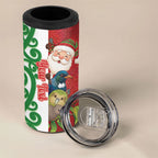 Meri Kirihimete New Zealand Personalised 4 in 1 Can Cooler Tumbler Cute Santa NZ Animals and Pohutukawa