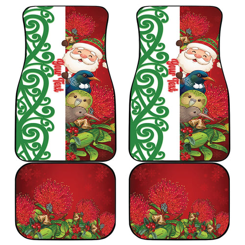 Meri Kirihimete New Zealand Personalised Car Mats Cute Santa NZ Animals and Pohutukawa