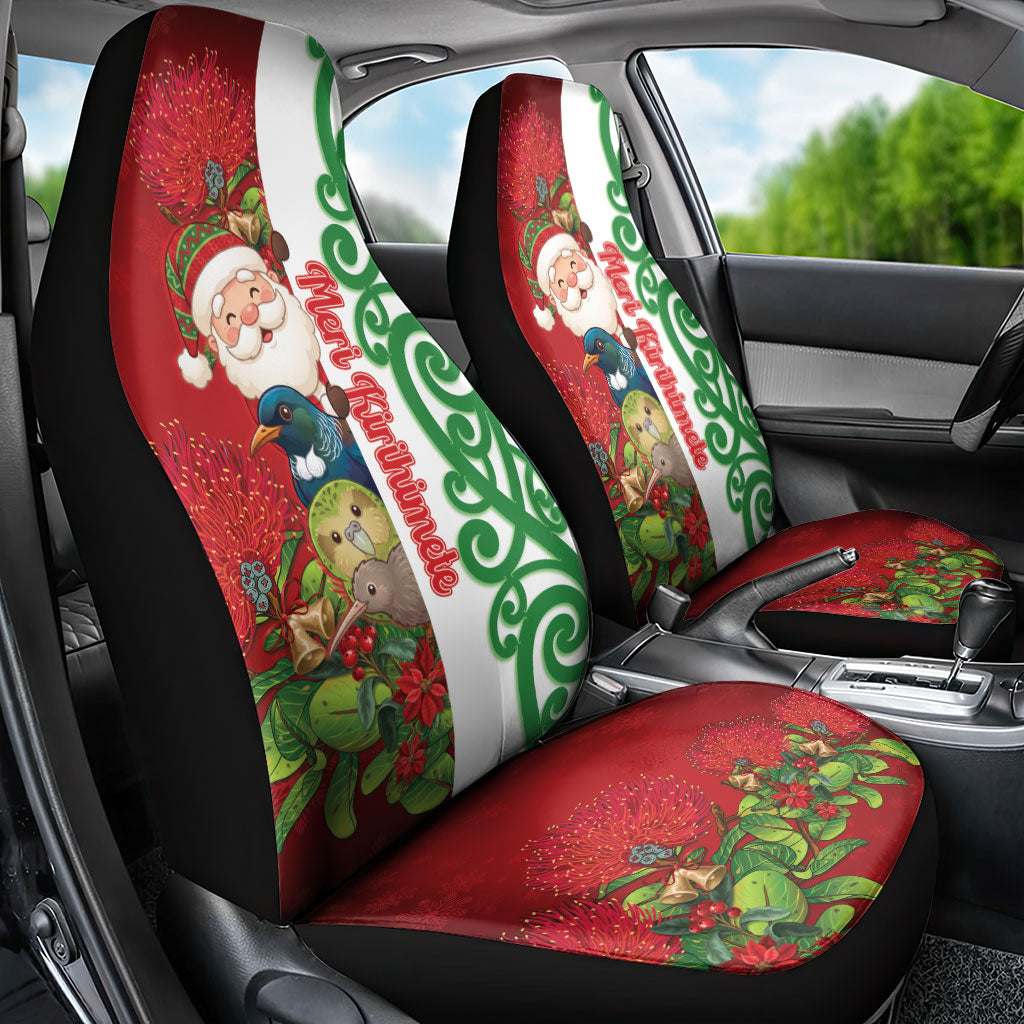 Meri Kirihimete New Zealand Car Seat Cover Cute Santa NZ Animals and Pohutukawa
