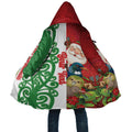 Meri Kirihimete New Zealand Personalised Cloak Cute Santa NZ Animals and Pohutukawa