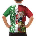 Meri Kirihimete New Zealand Personalised Family Matching Summer Maxi Dress and Hawaiian Shirt Cute Santa NZ Animals and Pohutukawa
