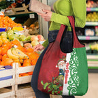 Meri Kirihimete New Zealand Grocery Bag Cute Santa NZ Animals and Pohutukawa